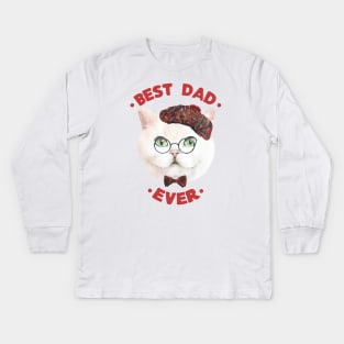 Best Dad Ever | Cad Daddy | Fur Parents | Cat Dad Gifts | Fathers Day Gifts | Cat Lover Gifts Kids Long Sleeve T-Shirt